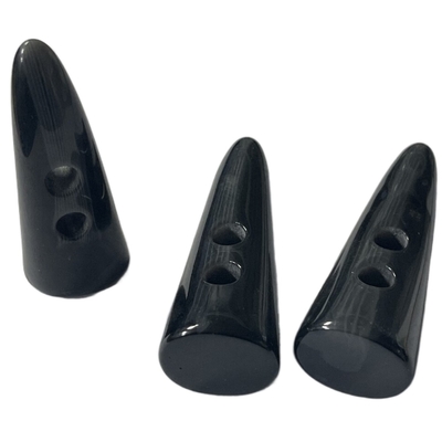2 รู GRS Horn Shaped Toggle Buttons / Horn Tooth Shape สีดำ