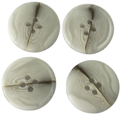 เสื้อโค้ท Jacket Faux Horn Buttons Matt สำเร็จรูป 4 รู 36L สีขาว